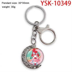 Melody Anime double-sided crystal rotating gemstone keychain pendant price for 5 pcs