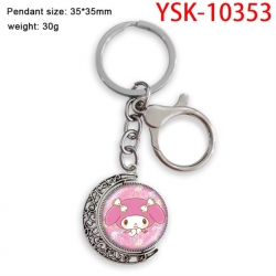 Melody Anime double-sided crystal rotating gemstone keychain pendant price for 5 pcs