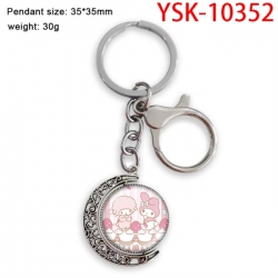 Melody Anime double-sided crystal rotating gemstone keychain pendant price for 5 pcs