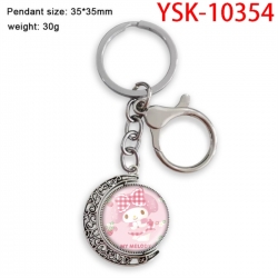 Melody Anime double-sided crystal rotating gemstone keychain pendant price for 5 pcs