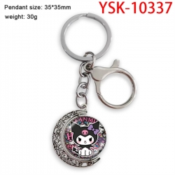Kuromi Anime double-sided crystal rotating gemstone keychain pendant price for 5 pcs