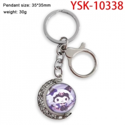 Kuromi Anime double-sided crystal rotating gemstone keychain pendant price for 5 pcs