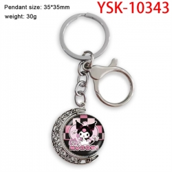 Kuromi Anime double-sided crystal rotating gemstone keychain pendant price for 5 pcs
