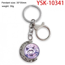 Kuromi Anime double-sided crystal rotating gemstone keychain pendant price for 5 pcs