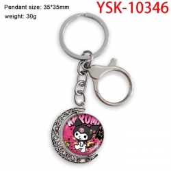 Kuromi Anime double-sided crystal rotating gemstone keychain pendant price for 5 pcs