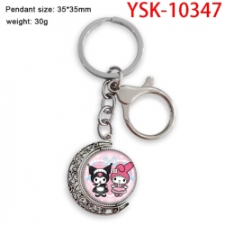 Kuromi Anime double-sided crystal rotating gemstone keychain pendant price for 5 pcs