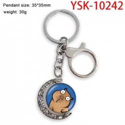 Kapibala Anime double-sided crystal rotating gemstone keychain pendant price for 5 pcs