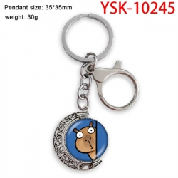 Kapibala Anime double-sided crystal rotating gemstone keychain pendant price for 5 pcs