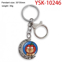 Kapibala Anime double-sided crystal rotating gemstone keychain pendant price for 5 pcs