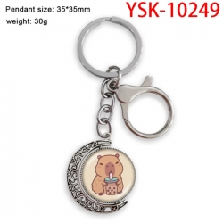 Kapibala Anime double-sided crystal rotating gemstone keychain pendant price for 5 pcs