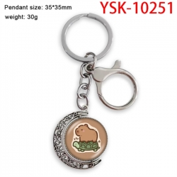 Kapibala Anime double-sided crystal rotating gemstone keychain pendant price for 5 pcs