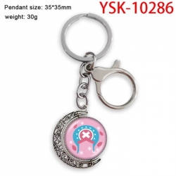 One Piece Anime double-sided crystal rotating gemstone keychain pendant price for 5 pcs