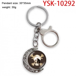 One Piece Anime double-sided crystal rotating gemstone keychain pendant price for 5 pcs