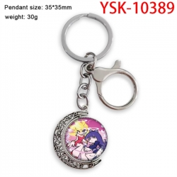 Panty & Stocking Anime double-sided crystal rotating gemstone keychain pendant price for 5 pcs