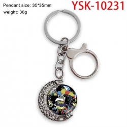 Hazbin Hotel Anime double-sided crystal rotating gemstone keychain pendant price for 5 pcs