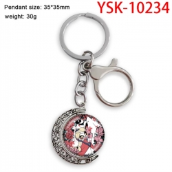 Hazbin Hotel Anime double-sided crystal rotating gemstone keychain pendant price for 5 pcs