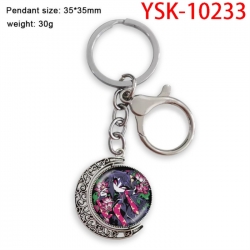 Hazbin Hotel Anime double-sided crystal rotating gemstone keychain pendant price for 5 pcs
