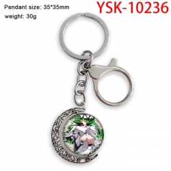 Hazbin Hotel Anime double-sided crystal rotating gemstone keychain pendant price for 5 pcs