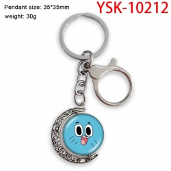 The Amazing World of Gumball Anime double-sided crystal rotating gemstone keychain pendant price for 5 pcs