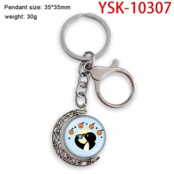 Pingu Anime double-sided crystal rotating gemstone keychain pendant price for 5 pcs