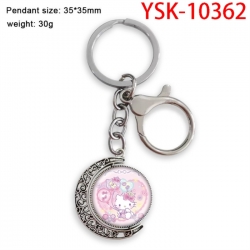 Hello Kitty Anime double-sided crystal rotating gemstone keychain pendant price for 5 pcs