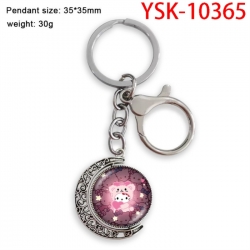 Hello Kitty Anime double-sided crystal rotating gemstone keychain pendant price for 5 pcs