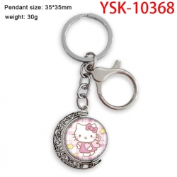 Hello Kitty Anime double-sided crystal rotating gemstone keychain pendant price for 5 pcs