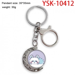 Chiikawa Anime double-sided crystal rotating gemstone keychain pendant price for 5 pcs