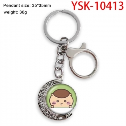 Chiikawa Anime double-sided crystal rotating gemstone keychain pendant price for 5 pcs