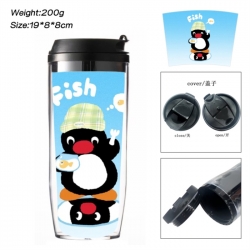 Pingu Anime double-layer insulated water bottle and cup 350ML