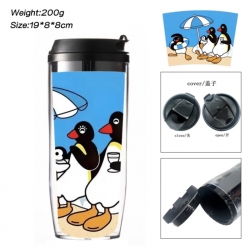 Pingu Anime double-layer insulated water bottle and cup 350ML