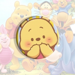 Winnie Anime tinplate brooch badge price for 5 pcs