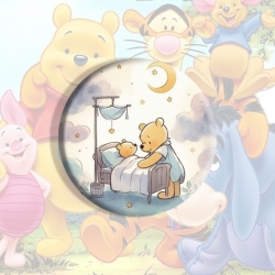 Winnie Anime tinplate brooch badge price for 5 pcs