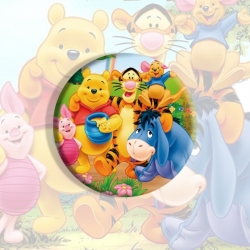 Winnie Anime tinplate brooch badge price for 5 pcs