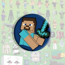 Minecraft Anime tinplate brooch badge price for 5 pcs