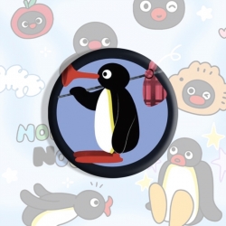 Pingu Anime tinplate brooch badge price for 5 pcs