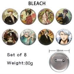 Bleach Anime tinplate brooch badge a set of 8