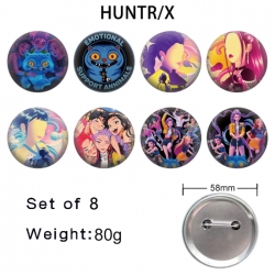 K-Pop:Demon Hunters Anime tinplate brooch badge a set of 8