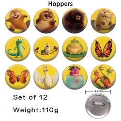 Hoppers Foldable Anime tinplate bright film badge 44mm a set of 12