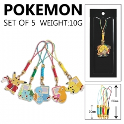 Pokemon Anime peripheral color drip alloy pendant set a set of 5