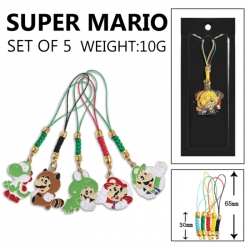 Super Mario Anime peripheral color drip alloy pendant set a set of 5