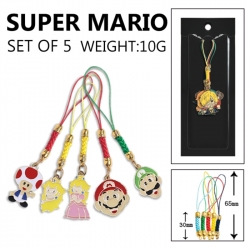 Super Mario Anime peripheral color drip alloy pendant set a set of 5