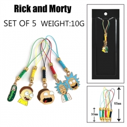 Rick and Morty Anime peripheral color drip alloy pendant set a set of 5