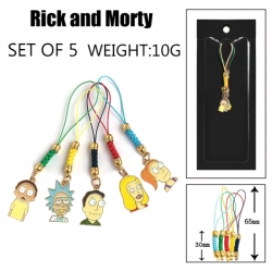 Rick and Morty Anime peripheral color drip alloy pendant set a set of 5