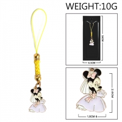 Mickey Anime peripheral colorful drip oil alloy machine rope pendant price for 5 pcs