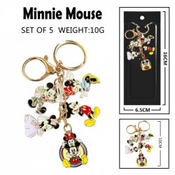 Mickey Anime peripheral colorful drip oil alloy machine rope pendant price for 5 pcs