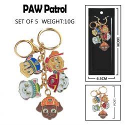 PAW Patrol Anime peripheral colorful drip oil alloy machine rope pendant price for 5 pcs