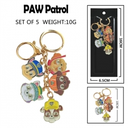 PAW Patrol Anime peripheral colorful drip oil alloy machine rope pendant price for 5 pcs