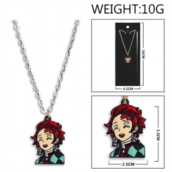 Demon Slayer Kimets Anime peripheral colorful drip oil alloy necklace price for 5 pcs