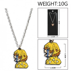 Demon Slayer Kimets Anime peripheral colorful drip oil alloy necklace price for 5 pcs